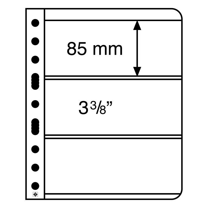 VARIO Sheets, 3-way division, clear film