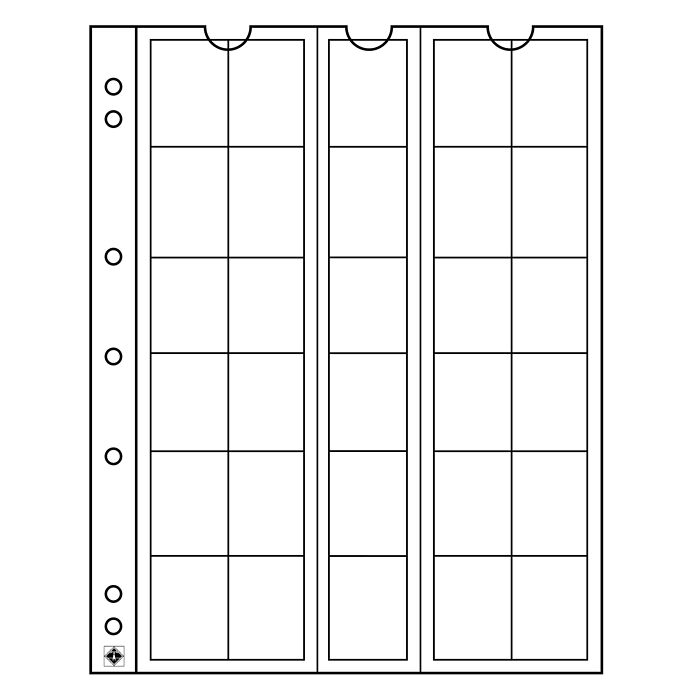 NUMIS Coin Sheets 30 spaces up to 25 mm Ï