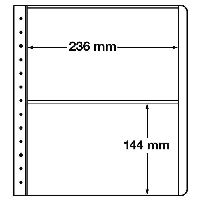LIGHTHOUSE LB-Blank Sheets, 2-way division, inner size: 236 x 144 mm
