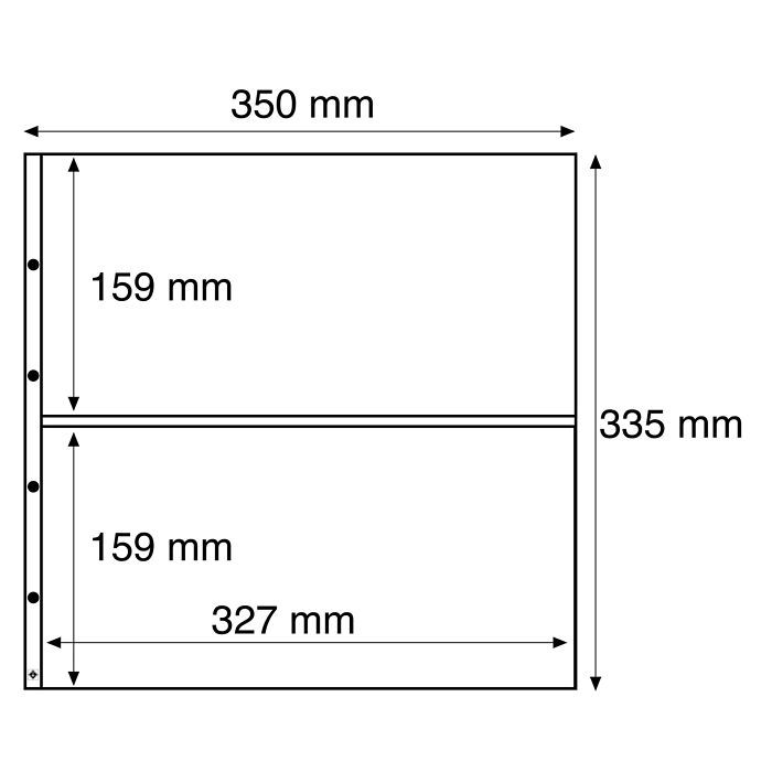 Plastic Pockets for New Postcards, 2-way division, clear