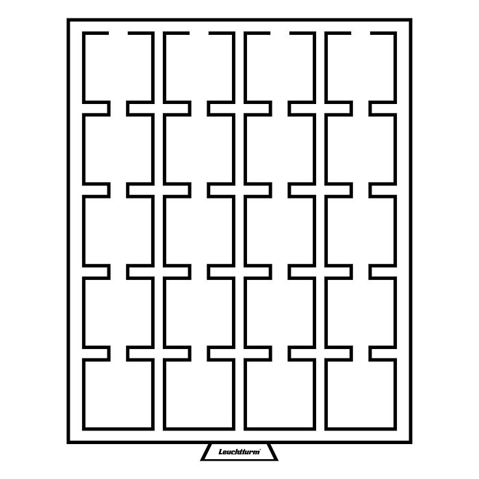 Coin Box with 20 Square Compartments up to 2'