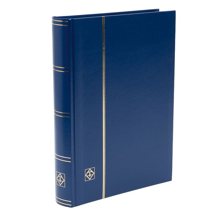 BASIC A4  Stockbook, 64 black pages, hard cover, blue