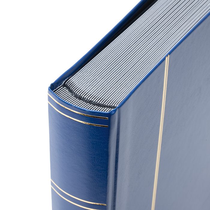 BASIC A4  Stockbook, 64 black pages, hard cover, blue