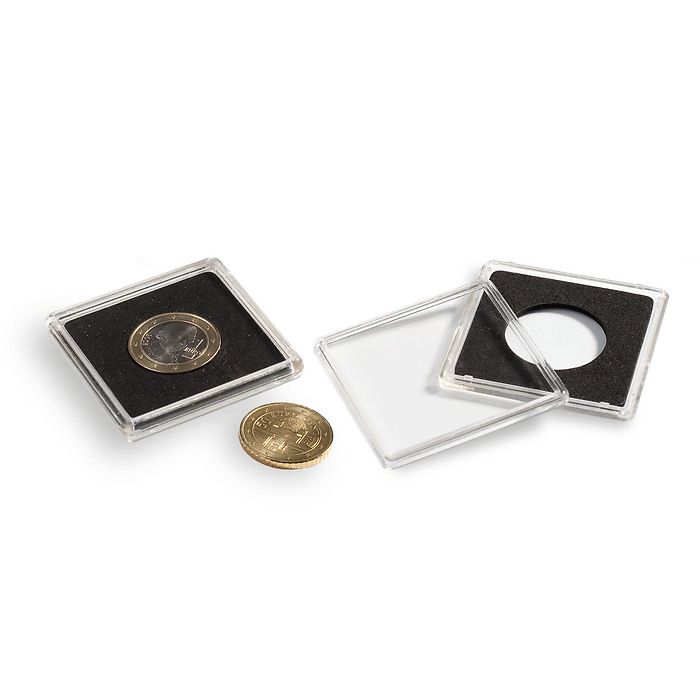 Square Coin Capsules QUADRUM inner diameter 26 mm (for US Small $, Susan B. Anthony, Presi