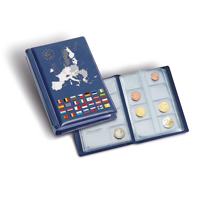 Coin Wallet for 12 Euro Coin Sets, blue