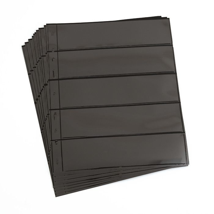 OPTIMA Plastic Pockets, 5-way division, black