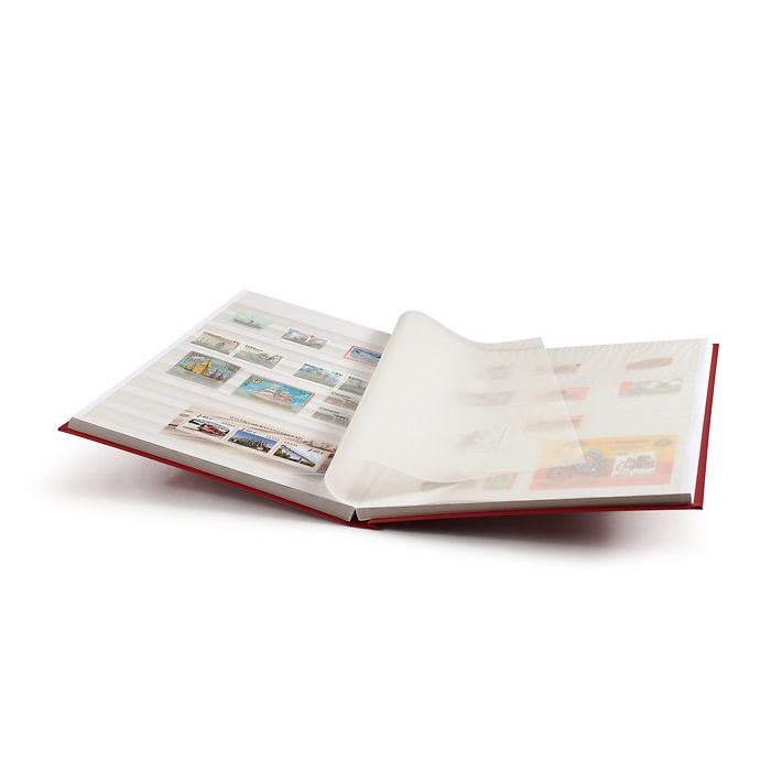 BASIC A4 Stockbook, 32 white pages, non-padded cover, red