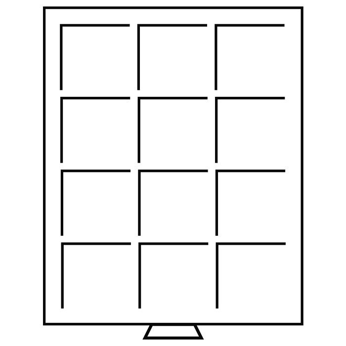 Coin Box 12 square compartments up to 64 mm, gray