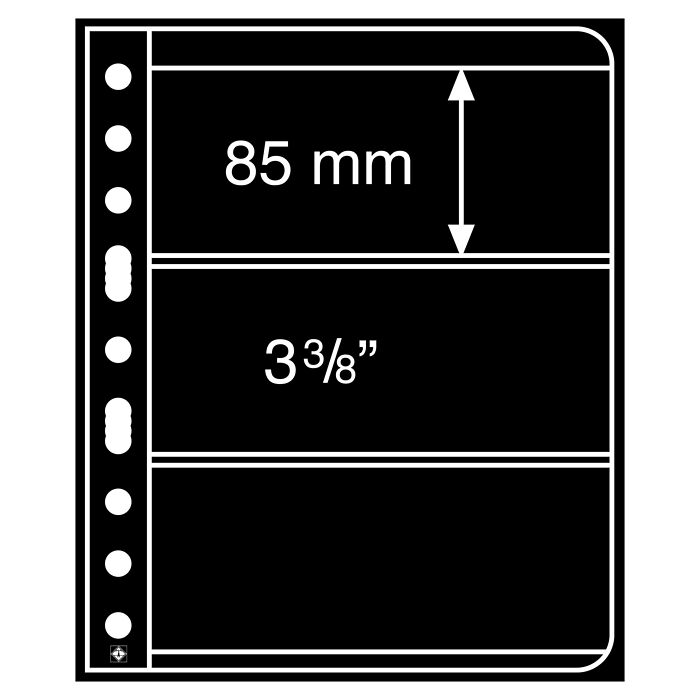 VARIO Sheets, 3-way division, black film