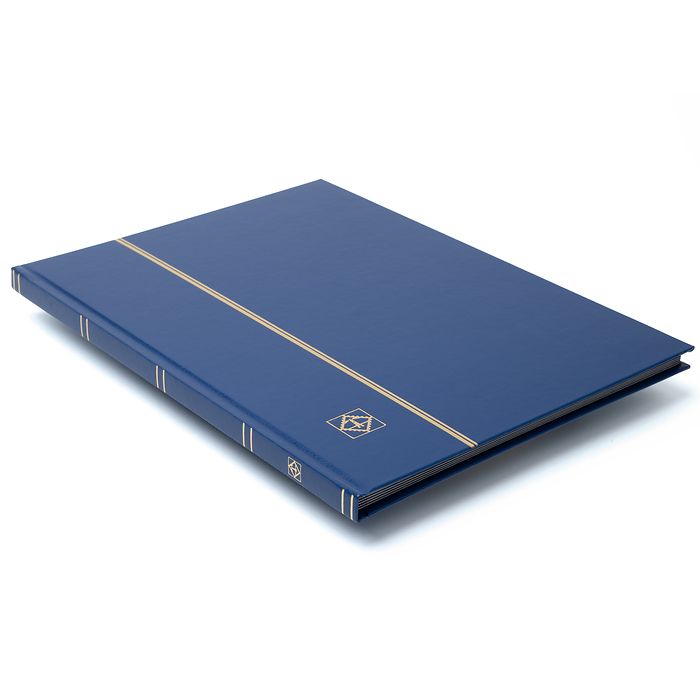 BASIC A4  Stockbook, 16 black pages, hard cover, blue