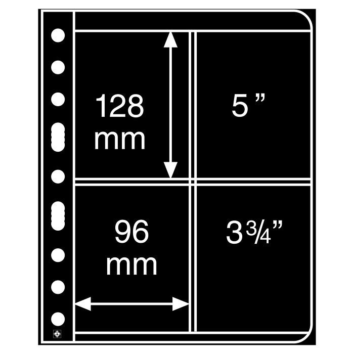 VARIO Sheets, 2-way division, vertically divided, black film