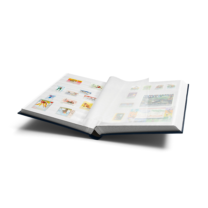 'COMFORT'  A4 Stockbook, 64 white pages, size, padded cover, blue