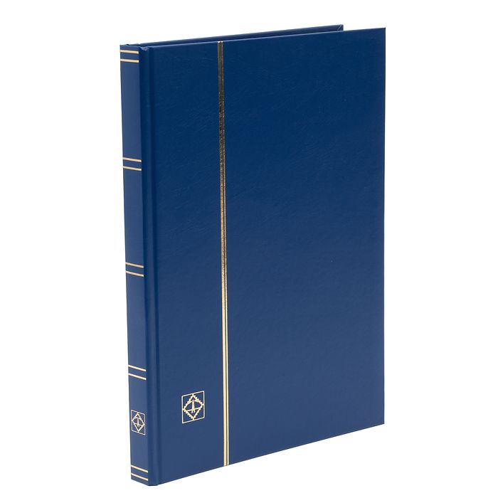 BASIC A4  Stockbook, 32 black pages, hard cover, blue