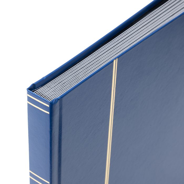 BASIC A4  Stockbook, 32 black pages, hard cover, blue