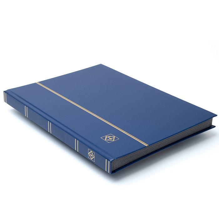 BASIC A4  Stockbook, 32 black pages, hard cover, blue