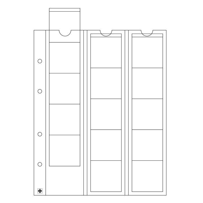 OPTIMA  Coin Sheets for 15 coins up to 42 mm, clear