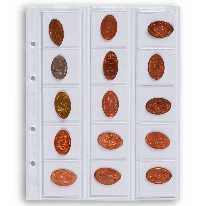 OPTIMA  Coin Sheets for 15 coins up to 42 mm, clear