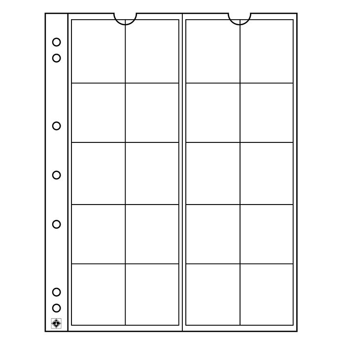 NUMIS Coin Sheets 20 spaces up to 34 mm Ï