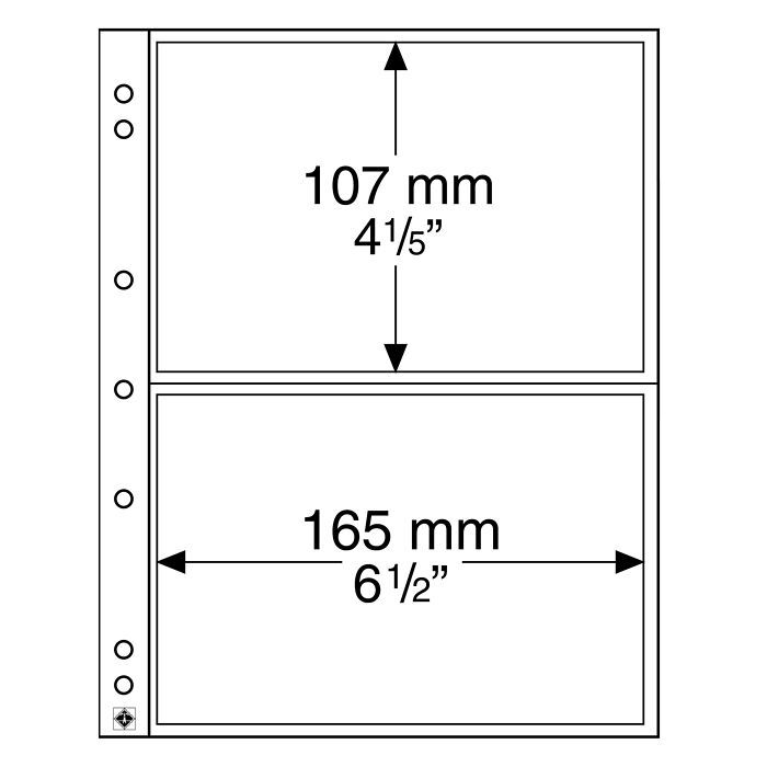 NUMIS Sheets 2 spaces for Banknotes and Postcards