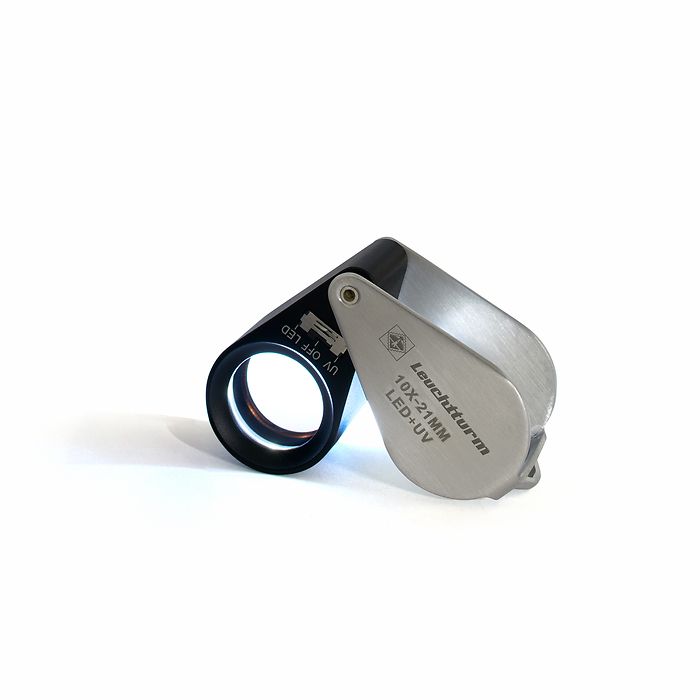 10x precision magnifier with LED and UV lamp