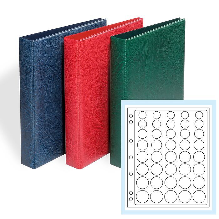GRANDE F 3-RING ALBUM with 4 ENCAP PAGES for SLABS, Green