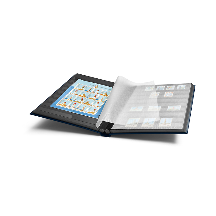 'COMFORT'  A4 Stockbook, 32 black pages, padded cover, blue