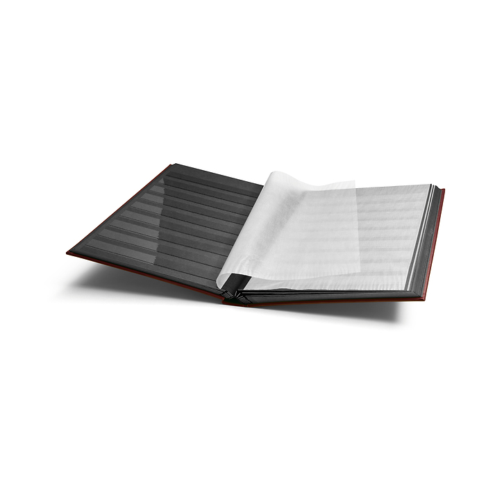 'COMFORT'  A4 Stockbook, 32 black pages, padded cover, red
