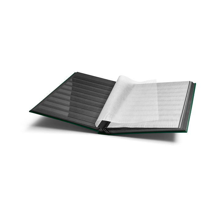 'COMFORT'  A4 Stockbook, 32 black pages, padded cover, green