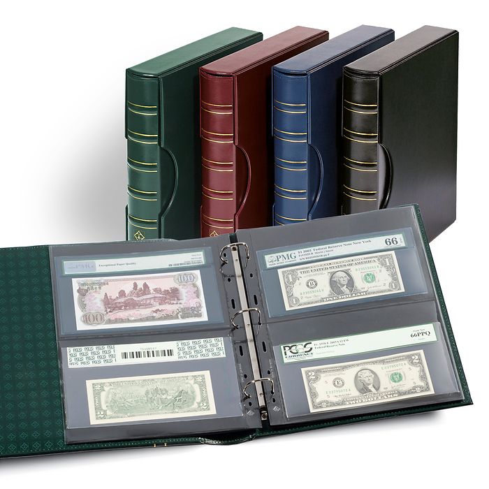 GRANDE Classic Graded Currency Album Set with 10 Grande 4C Pages, Red