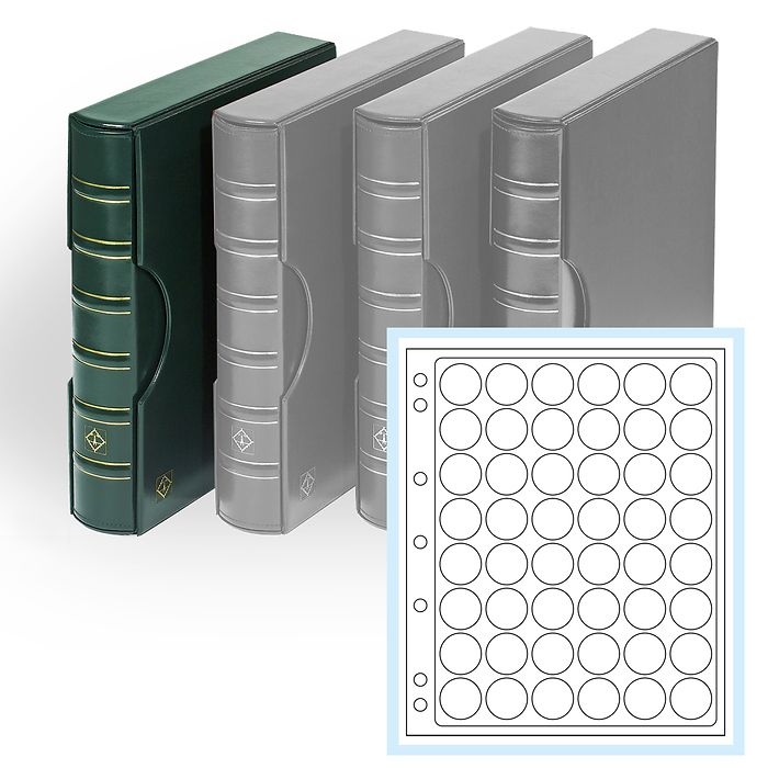 CLASSIC GRANDE 3-RING ALBUM with 6 ENCAP PAGES 22/23, Green