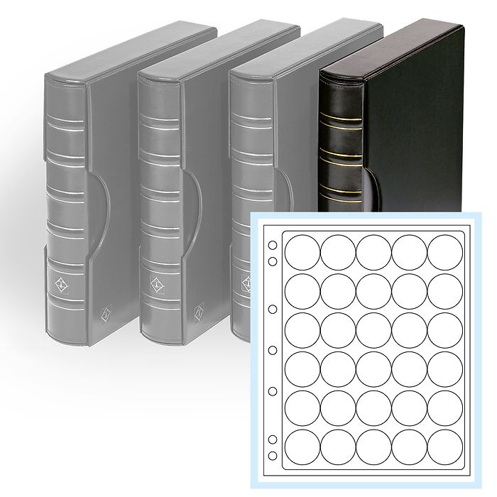 CLASSIC GRANDE 3-RING ALBUM with 6 ENCAP PAGES 32/33, Black