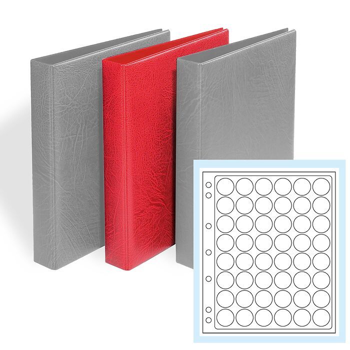 GRANDE F 3-RING BINDER with 4 ENCAP PAGES 22/23, Red