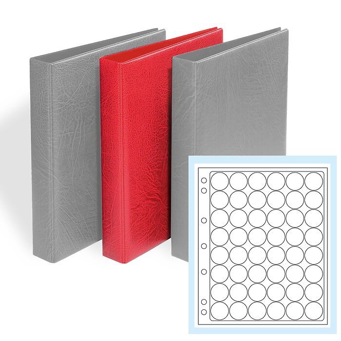 GRANDE F 3-RING BINDER with 6 ENCAP PAGES 24/25, Red