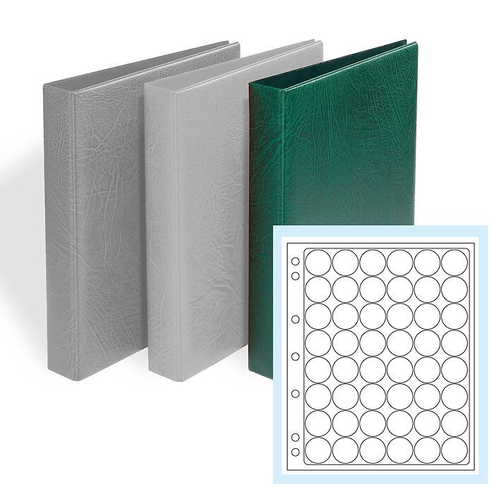 GRANDE F 3-RING BINDER with 6 ENCAP PAGES 24/25, Green
