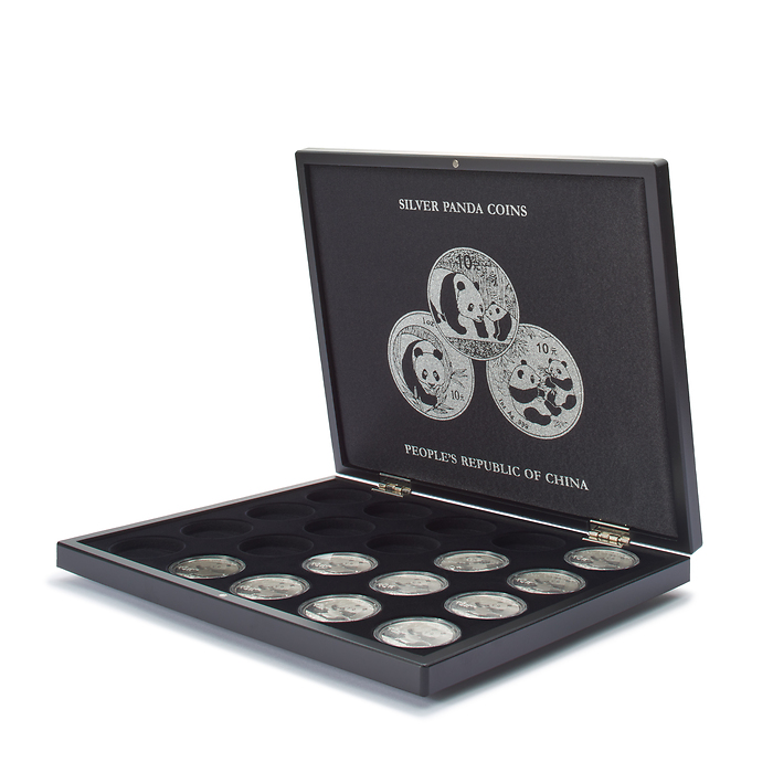 VOLTERRA UNO Display Coin Case for 20 Panda 1 oz. Silver Coins in Original Capsules
