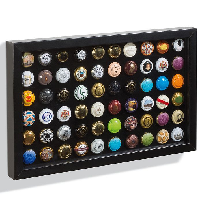 FINESTRA P60 presentation frame for 60 bottle caps or champagne tops, black