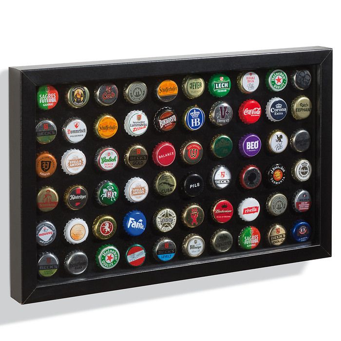 FINESTRA P60 presentation frame for 60 bottle caps or champagne tops, black