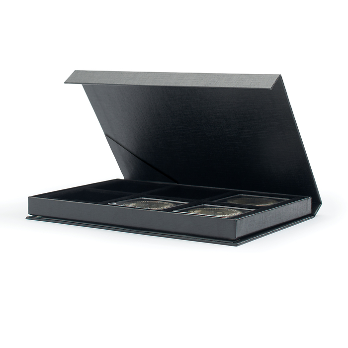 AIRBOX coin box with display function for 6 QUADRUM snaplocks, black