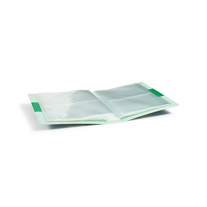 Small postcard album with 50 inbound polypropylene pages