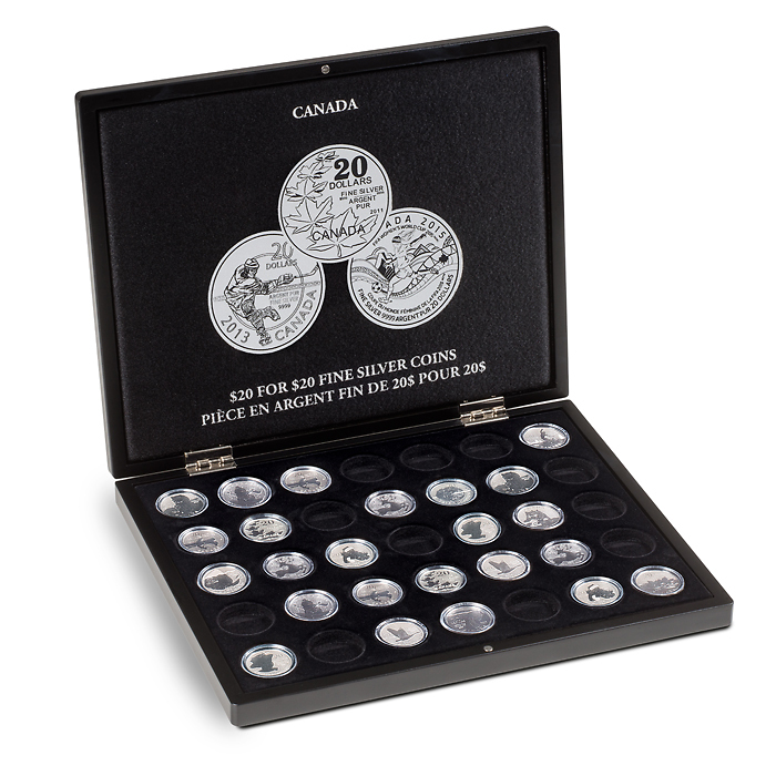 VOLTERRA Display Coin Case for 35 Canada 20 Dollars in Capsules