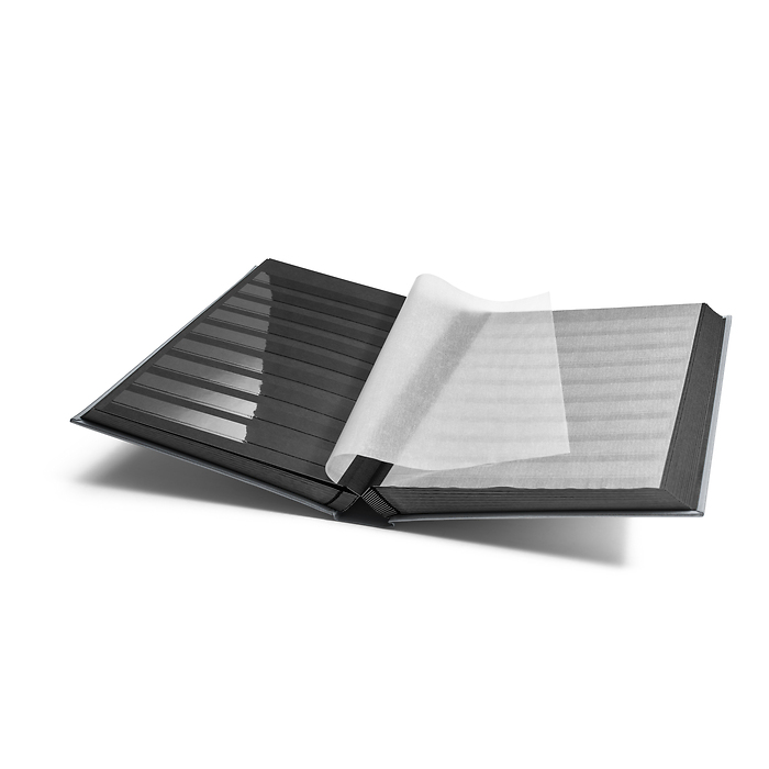 Stockbook COMFORT Metallic Edition with 64 Black Pages, Silver
