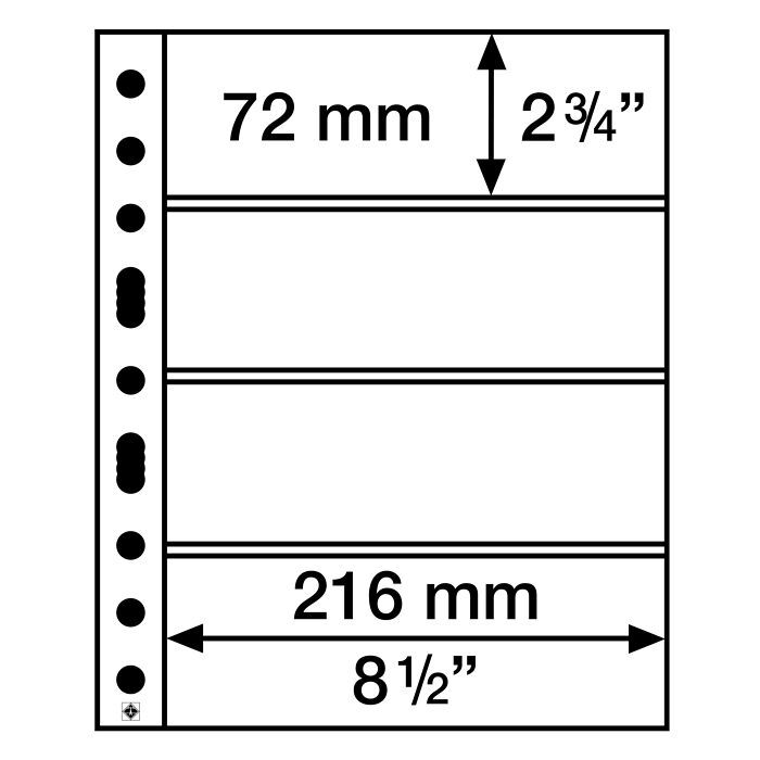 SH 312 plastic sheets, 4 horizontal pockets for banknotes, PP, clear, pack of 50