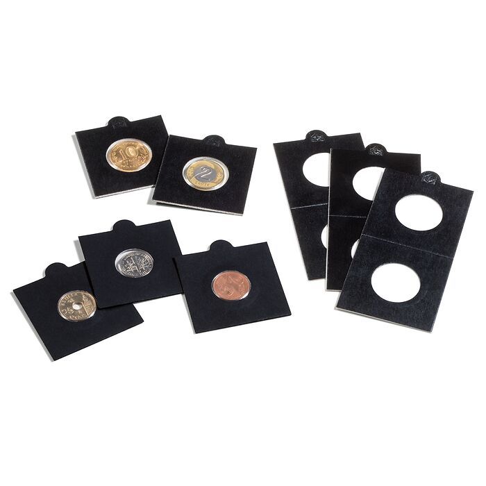 MATRIX coin holders, black, inside Ø 37,5 mm, self-adhesive, pack of 100