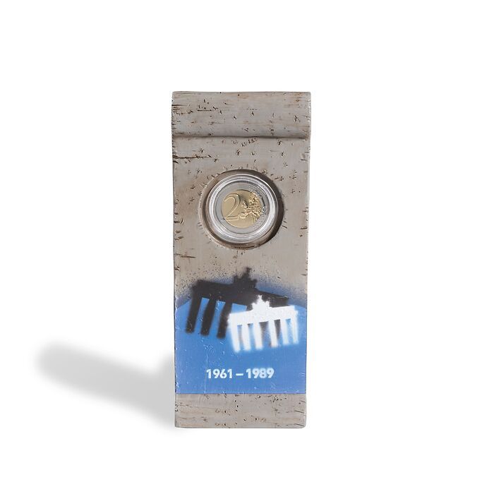 Berlin Wall Element with 2-Euro Coin “30 Years of the Fall of the Berlin Wall” in Capsule