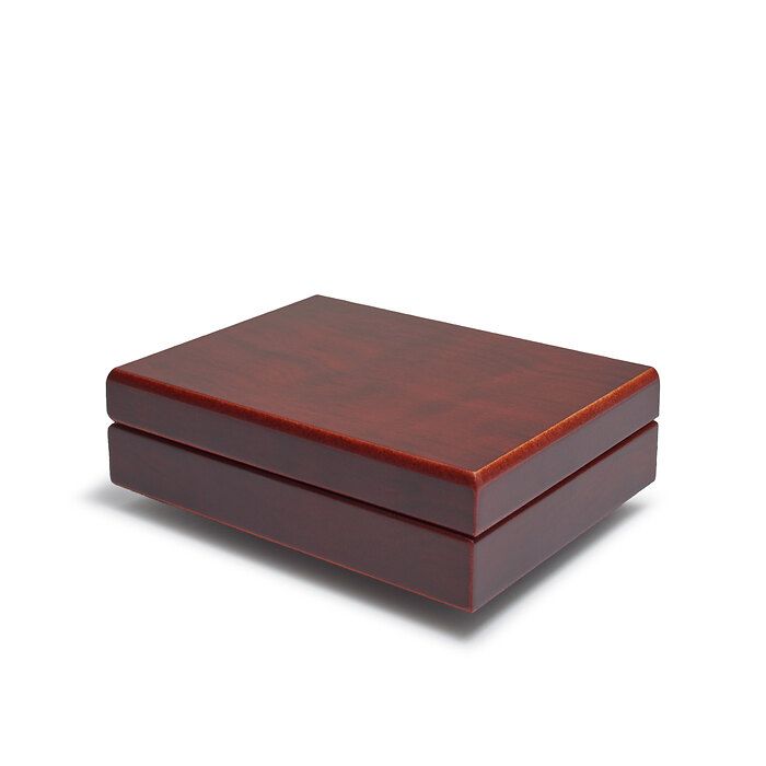 VOLTERRA box for 1 x gold bar in blister packaging, mahogany finish