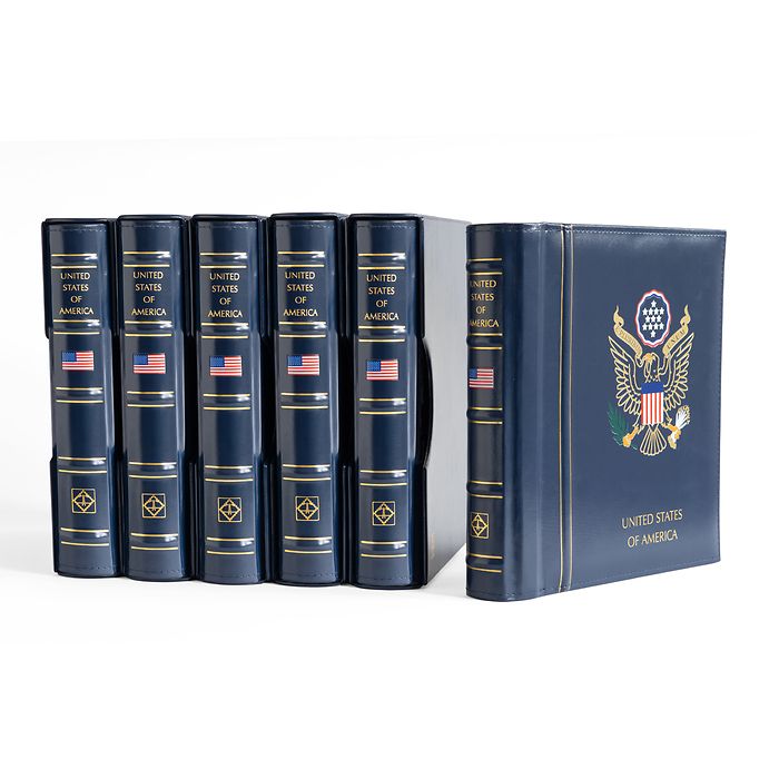 LIGHTHOUSE SF-Illustrated album USA 1847-2022, incl. 6  binders and slipcases, blue