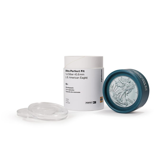 ULTRA Perfect Fit coin capsules for 1 oz. Silver 40,6 mm(e.g.American Eagle), pack of 10