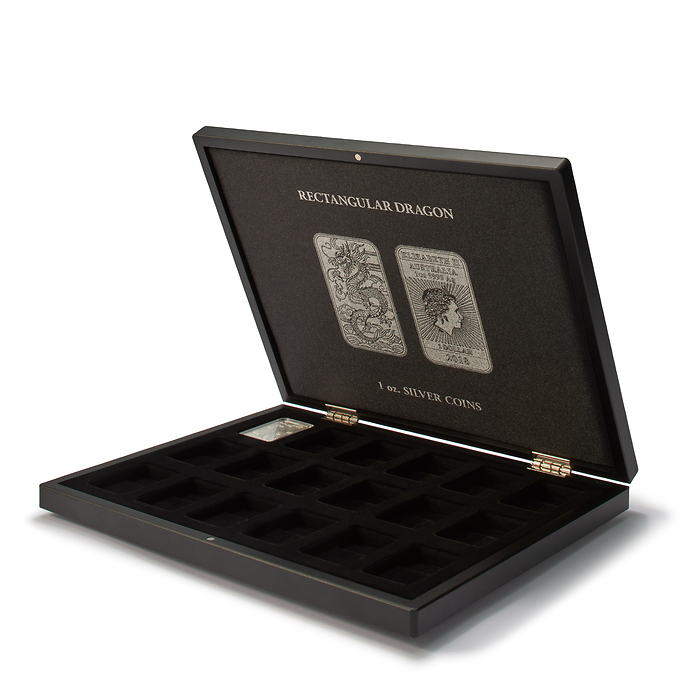 VOLTERRA UNO Presentation Case for 18 Silver Dragon rectangular coins in capsules