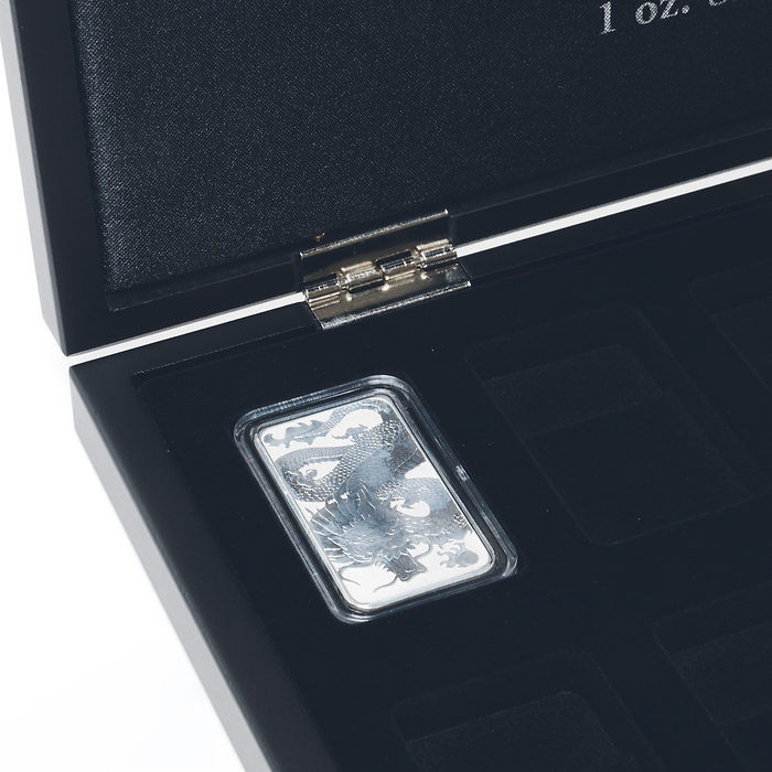 VOLTERRA UNO Presentation Case for 18 Silver Dragon rectangular coins in capsules