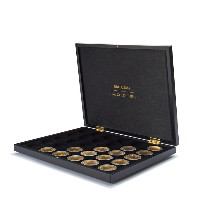 VOLTERRA UNO Display Coin Case for 30 Britannia Gold Coins 1 oz. in Capsules